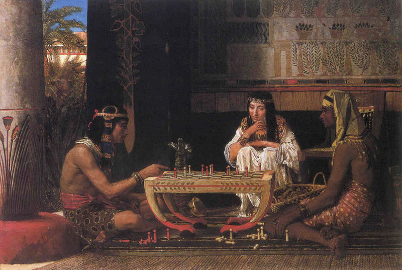 Cat Egyptian Chess Players by Lawrence Alma Tadema, public domain image