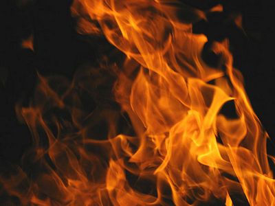 Bonfire flames, image released to public domain by its author