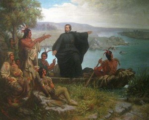 Pere Marquette and the Indians by Wilhelm Lamprecht, public domain image