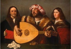 concert by Giovanni Cariani, 16th century, public domain